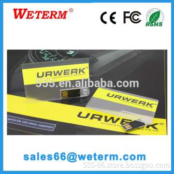 Transparent card shape USB flash drive, Full color printing USB disk, USB2.0 Key